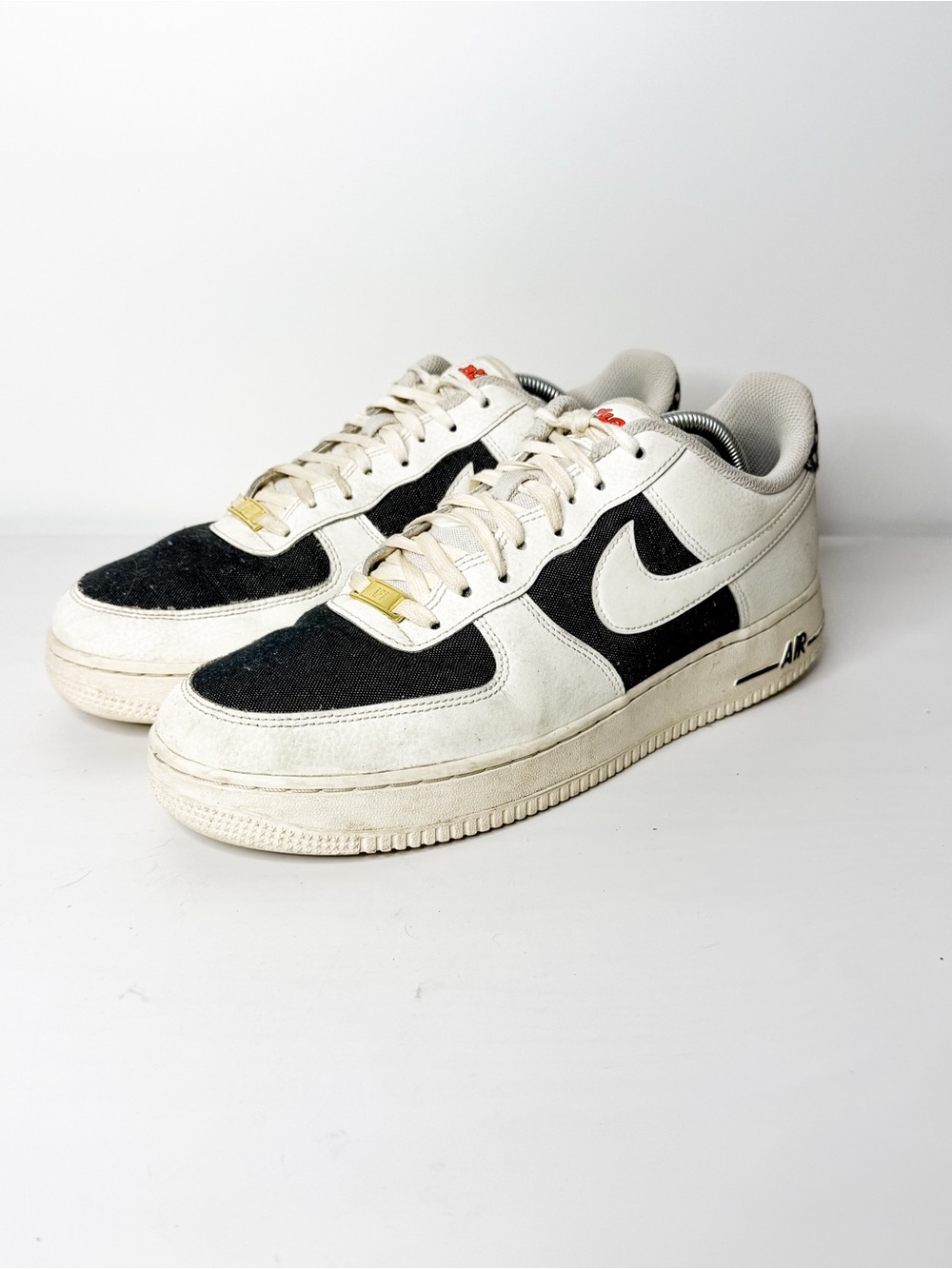 Nike Air Force 1 Low Authentic Black White Plaid Sneakers Men’s Size 10